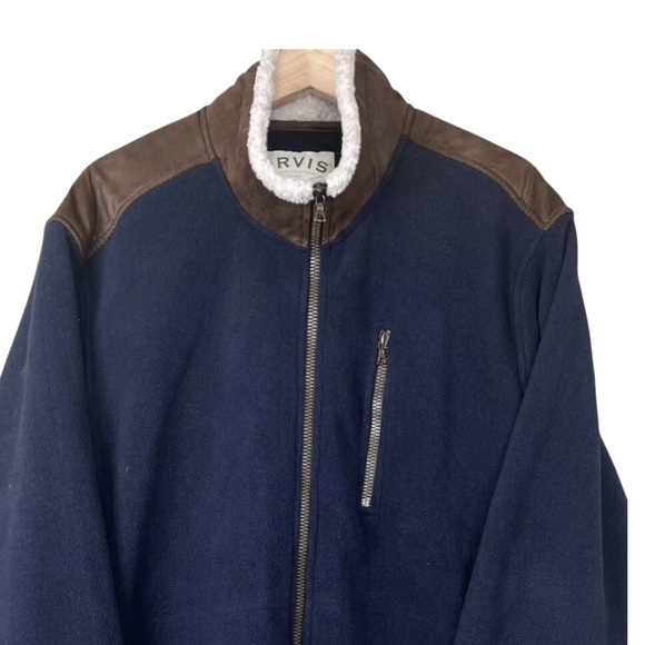 Orvis Stowe Sherpa Faux Leather Fleece Jacket L - Picture 4 of 10